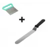 2li Set Hamur Şekillendirici Eğik Pasta Spatulası ve Metal Hamur Kesici Kazıyıcı Spatula