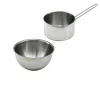2PCS SET PASLANMAZ ÇELİK CHEFF SÜTLÜK - SOSLUK=14CM - DERİN KAP=17CM (5047)