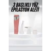 3 Başlıklı Yüz Kaş Epilasyon Aleti Değiştirilebilir Başlık Hassas Ciltlere Uygun