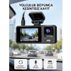 3 Kameralı Araç DVR 1080P Ön + HD Arka + İç Kamera Döngü Kayıt 2’’ Ekran