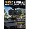 3 Kameralı Araç İçi DVR Kayıt Cihazı  Ön İç Arka Kamera Full HD
