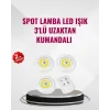 3 Lü Pilli Kablosuz Led Spot Lamba Seti Kumandalı Kolay Montaj Aydınlatma