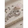 3 lü Set Gümüş Renk Zirkon Taşlı Kelebek Model Küpe