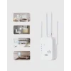 300Mbps WiFi Menzil Genişletici 4 Antenli WPA3 Güvenlikli Priz Tipi Repeater