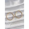 316 Çelik Gold Renk 27 mm Halka Model Kadın Küpe