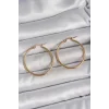316 Çelik Gold Renk 33 mm Kadın Halka Model Kadın Küpe