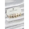 316L Çelik Gold Renk 6lı Set Zirkon Taşlı Halka Model Kadın Küpe