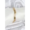 316L Çelik Gold Renk 65 mm Ajda Zikzak Model 3lü Kadın Bileklik