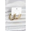 316L Çelik Gold Renk Bambu Model Halka Kadın Küpe