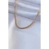 316L Çelik Gold Renk Burgu Model 45 cm Kadın Kolye