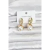 316L Çelik Gold Renk Çiçek Model Kadın Küpe