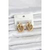 316L Çelik Gold Renk Halka Model Kadın Küpe