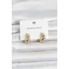 316L Çelik Gold Renk Halka Model Kadın Küpe
