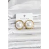 316L Çelik Gold Renk İnci Model Vintage Kadın Küpe