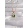 316L Çelik Gold Renk Karışık Mineli El Figür Tarot Kolye