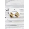 316L Çelik Gold Renk Plaka Model Kadın Küpe