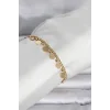 316L Çelik Gold Renk Pullu Model Kadın Bileklik