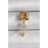 316L Çelik Gold Renk Sallantı Zirkon Taşlı Anahtar Model Nomination Charm