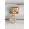 316L Çelik Gold Renk Sallantı Zirkon Taşlı Balina Model Nomination Charm