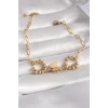 316L Çelik Gold Renk Simli Kelebek Figür Kadın Bileklik