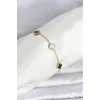 316L Çelik Gold Renk Siyah Beyaz Baby Yonca Model Kadın Bileklik