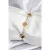 316L Çelik Gold Renk Siyah ve Zirkon Taşlı Baby Boy Yonca Kadın Bileklik