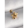 316L Çelik Gold Renk Siyah Zirkon Taş Detay Örümcek Ağ Model Tragus Piercing