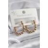 316L Çelik Gold Renk Topçuk Halka Model Kadın Küpe
