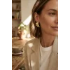 316L Çelik Gold Renk Vintage 3D Dalgalı Model Küpe