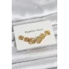 316L Çelik Gold Renk Yonca Küpe Seti