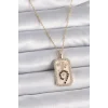 316L Çelik Gold Renk Zincir Akrep Burcu Zirkon Taşlı Kadın Kolye