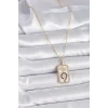 316L Çelik Gold Renk Zincir Akrep Burcu Zirkon Taşlı Kadın Kolye