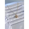 316L Çelik Gold Renk Zirkon Detay Kalp Model Kadın Kolye