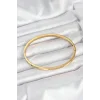 316L Çelik Gold Renk Zirkon Taşlı 65 mm İnce Kadın Kelepçe Bileklik