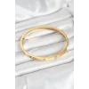 316L Çelik Gold Renk Zirkon Taşlı 65 mm Kadın Kelepçe Bileklik