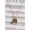 316L Çelik Gold Renk Zirkon Taşlı Ay Figürlü Tarot Model Kadın Kolye