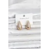 316L Çelik Gold Renk Zirkon Taşlı Damla Model Kadın Küpe