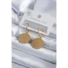316L Çelik Gold Renk Zirkon Taşlı Göz İşleme Model Kadın Küpe
