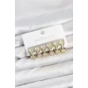 316L Çelik Gold Renk Zirkon Taşlı Halka Küpe Seti