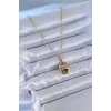 316L Çelik Gold Renk Zirkon Taşlı Kadın Kolye