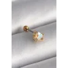 316L Çelik Gold Renk Zirkon Taşlı Kalp Tragus Piercing