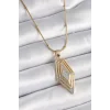 316L Çelik Gold Renk Zirkon Taşlı Vintage Model Kadın Kolye