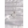 316L Çelik Gümüş Renk Beyaz Mineli Karışık Figürlü Tarot Kolye
