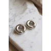 316L Çelik Gümüş Renk Çiftli Earcuff Küpe