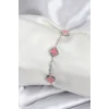 316L Çelik Gümüş Renk Pembe Baby Boy Yonca Kadın Bileklik
