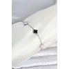 316L Çelik Gümüş Renk Siyah Beyaz Baby Yonca Model Kadın Bileklik