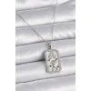 316L Çelik Gümüş Renk Zincir Aslan Burcu Zirkon Taşlı Kadın Kolye