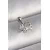 316L Çelik Gümüş Renk Zirkon Taş Detay Kurdele Model Tragus Piercing