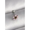 316L Çelik Gümüş Renk Zirkon Taşlı Çiçek Tragus Piercing