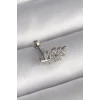 316L Çelik Gümüş Renk Zirkon Taşlı Dal Tragus Piercing